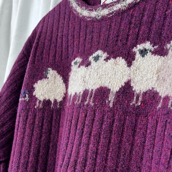 Vintage Orvis Wool and Silk Novelty Sheep Sweater size M - Picture 4 of 14
